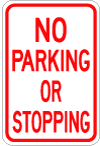 ar-215 no parking or stopping signs